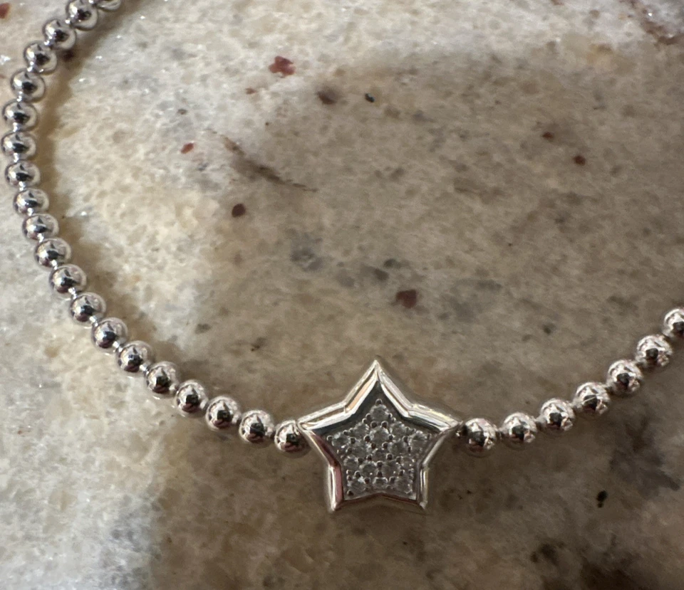 ARMBAND , Flexarmband, 925/- SILBER rhodiniert, Stern Zirkonia, für j. Mädchen - Bild 3 von 4