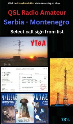 QSL Amateur Radio card   Serbia & Montenegro   Select sign call from list   J(O)