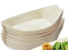 Wooden Bowl Boat Serving Food Disposable Sushi Party Food Party 50PCS 3.6&rdquo;x2.2&rdquo;