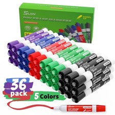 Dry Erase Markers Chisel Tip Whiteboard Pens Low Odor Assorted Colors 36 Count