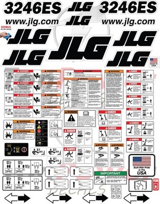 Fits JLG 3246ES Scissor Lift Decal Kit   Laminated 3M Vinyl - Free Shipping