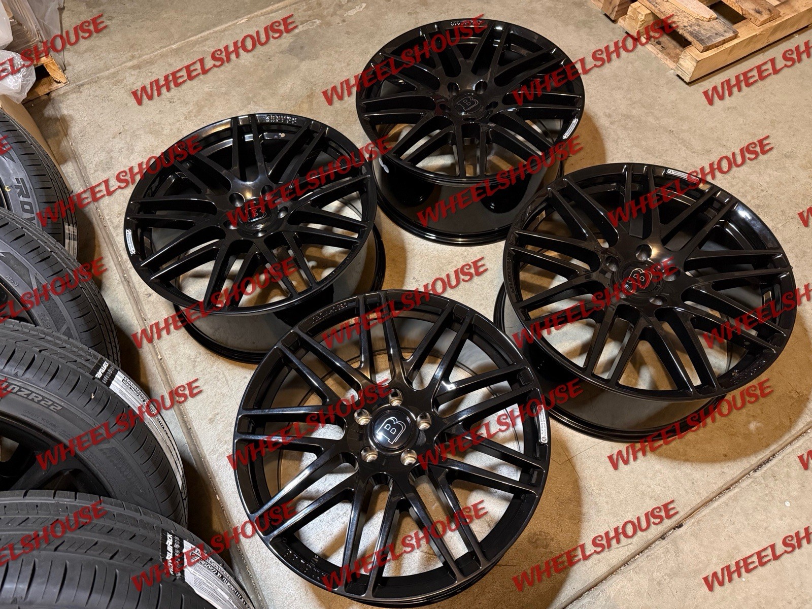22x10 BRABUS WHEELS GLOSS BLACK RIMS 5x130 G WAGON G500 G550 G55 G63 FULL SET