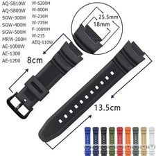 18mm Rubber Watch Band Strap for Casio AE1200 AE1300 AE1000 W219