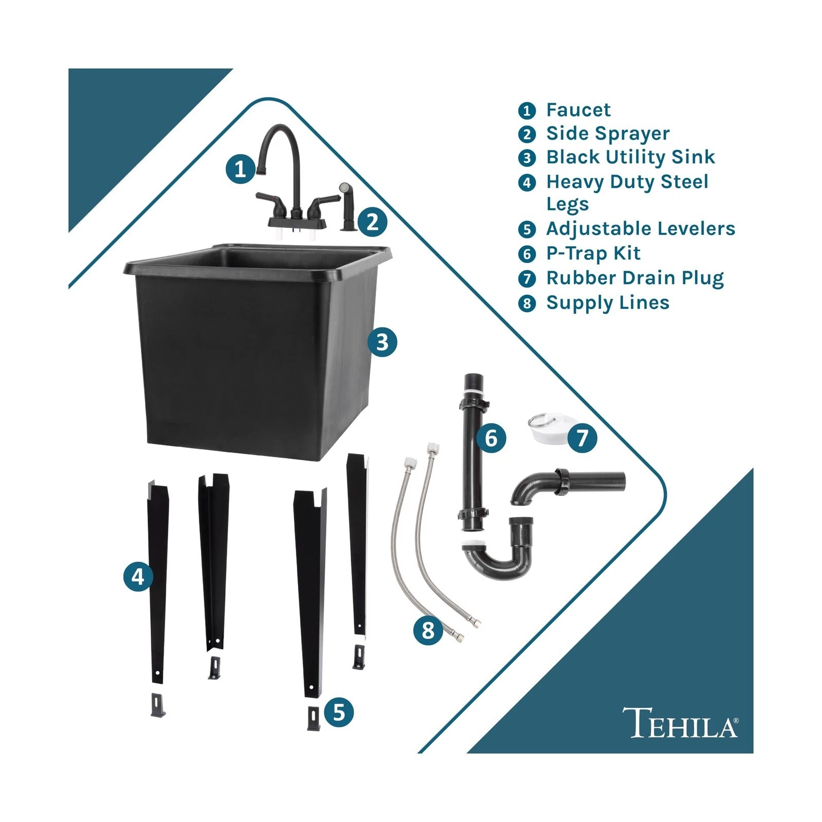 JS Jackson Supplies Tehila Utility Sink - Thumbnail 4