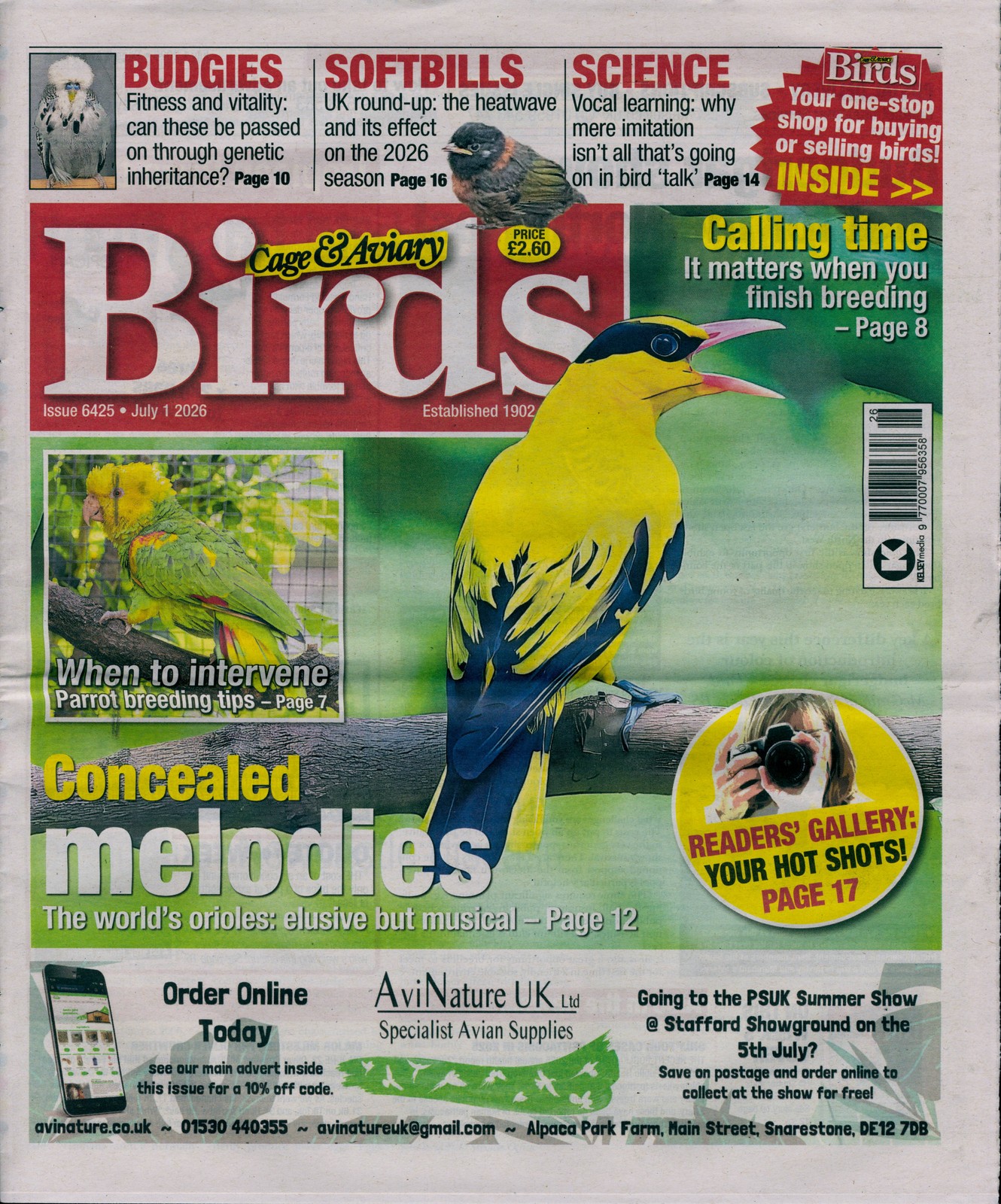 CAGE AND AVIARY BIRDS MAGAZINE 01/07/2026
