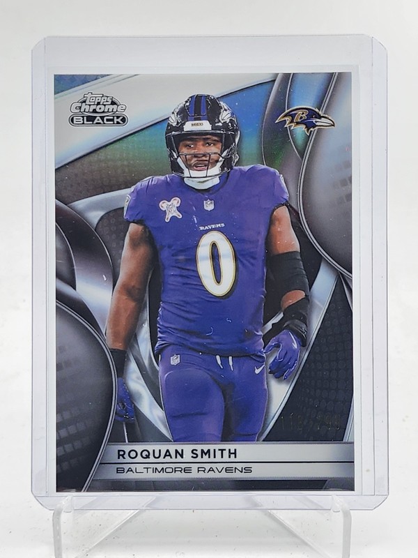 ROQUAN SMITH 2025 TOPPS CHROME BLACK REFRACTOR /299 #11 RAVENS Q7485