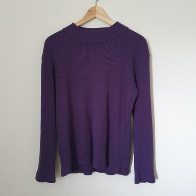 Daxon Pullover Gr. M Medium lila Langarm leichter Pulli Stretch Strick