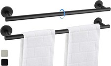 2 Pack Towel Bar 24 Inch Matte Black Stainless Steel 304 Rustproof Wall Mount