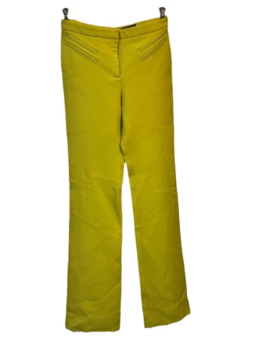 Pantaloni donna vintage Gianni Versace gamba svasata verde taglia 40 (M) seta designer Italia