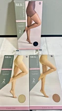 Silk Impressions Sheer Control Top Pantyhose XXXL Beige Black Rich Tan 6 Pairs