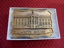 Ronald Reagan Brass White House Belt Buckle
