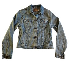 LEVI Strauss Stone Wash Denim Jacket Youth XXL 18/20 Womens Small VTG