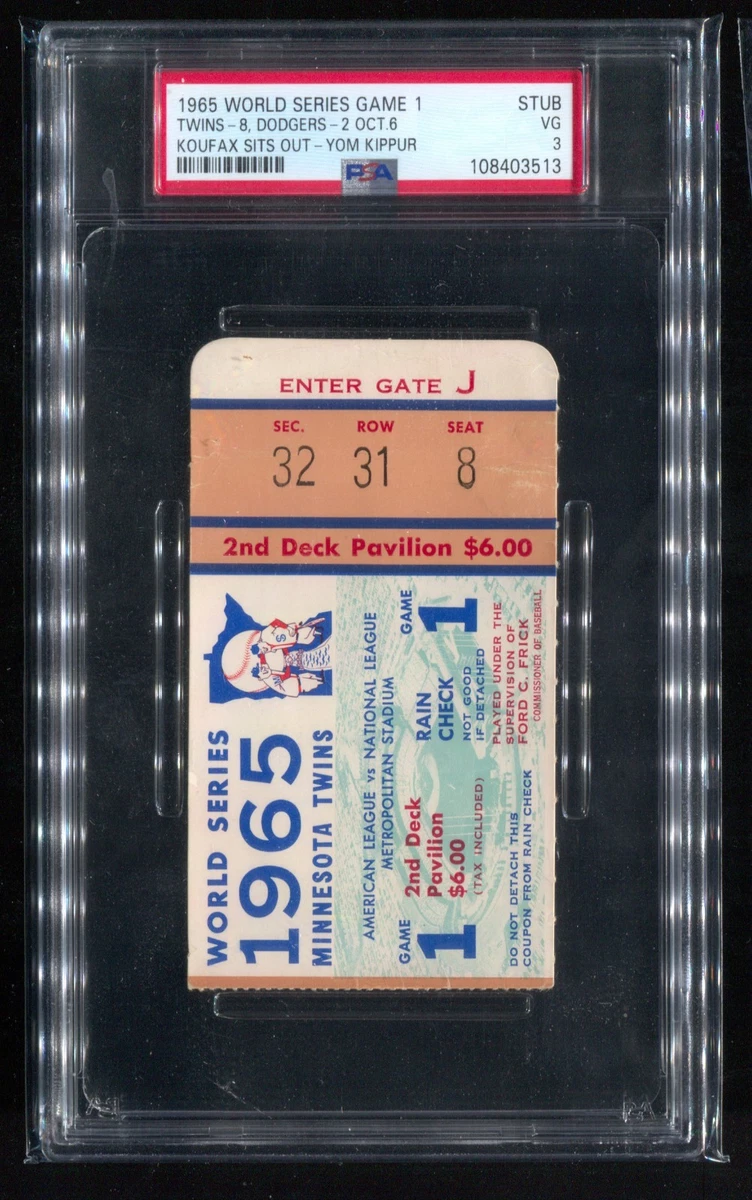 Sandy Koufax 1965 Vintage Sports Ticket Stubs for sale | eBay
