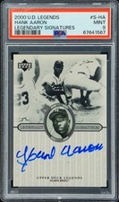 2000 Upper Deck Legends Hank Aaron auto card PSA 9