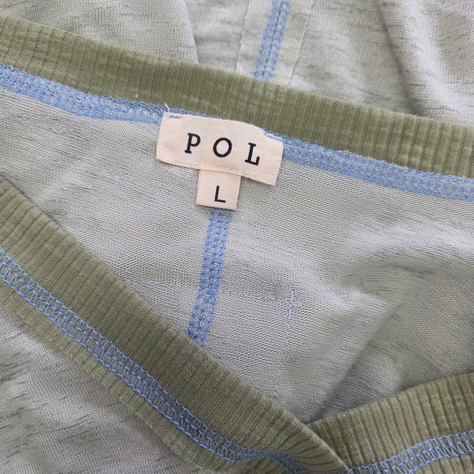 POL V-Neck Contrasting patchwork Long Sleeve Top … - image 5