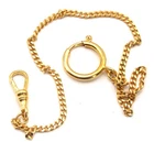 Antique Gold Filled 2.5mm Curb Chain 28cm For Pocket Watch With Clasps