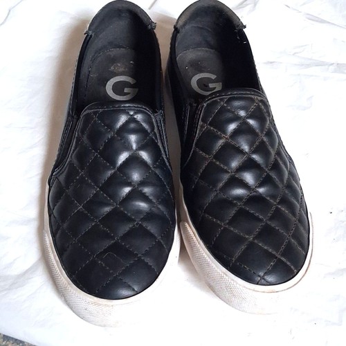 G by guess women's quilted black slip on shoe sneakers size 7M Ggoak-m Comfort