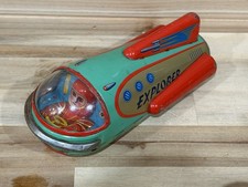 Vintage 1960 s Japan Masudaya Modern Toys Tin Explorer Space Ship rolls Freely
