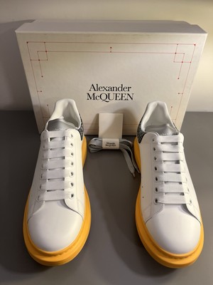 Alexander McQueen Men's Animal Print Heel Tab Wedge Sole Sneakers