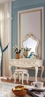 Schlafzimmer Set Klassisch MöBel Schminktisch Mit Spiegel Hocker 2Tlg
