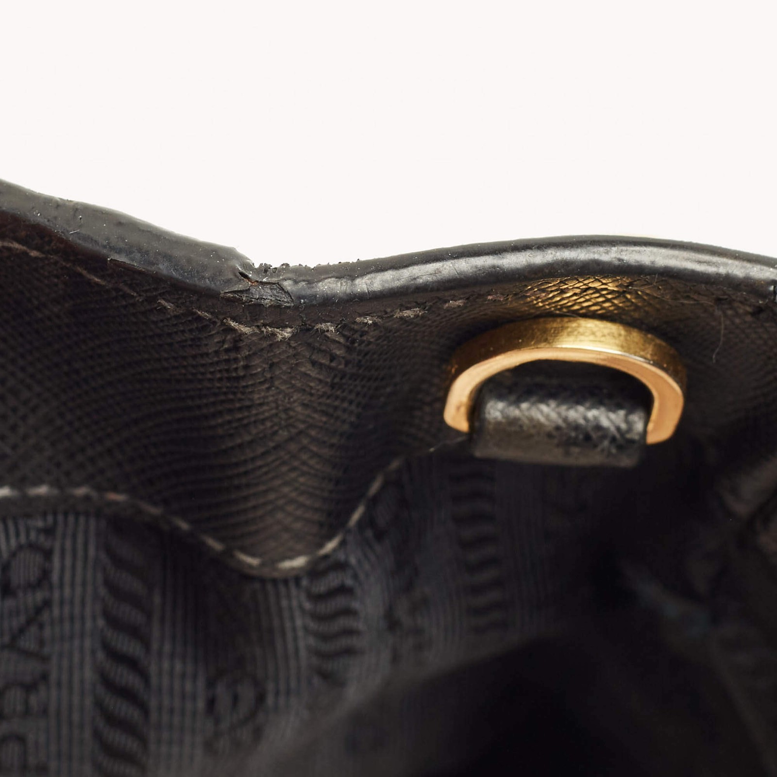 Prada Black Saffino Leather Medium Double Zip Tote thumbnail 6