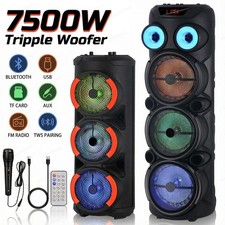 Powerful Party Speaker Karaoke Mic RGB Lights 3 Woofers TWS 6.5 inch and 8 inch