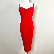 Nookie Allure Midi Dress Red Sweetheart Bodycon Medium Adjustable Straps
