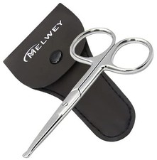 Rounded Stainless Steel Small Facial Hair Scissors, 3.7 Inches - Rounded Tip ...