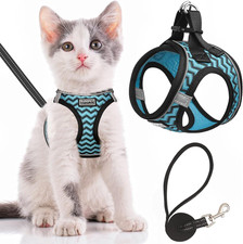 Cat Harness and Leash Escape Proof,Adjustable Soft Mesh Kitten Vest Harness for