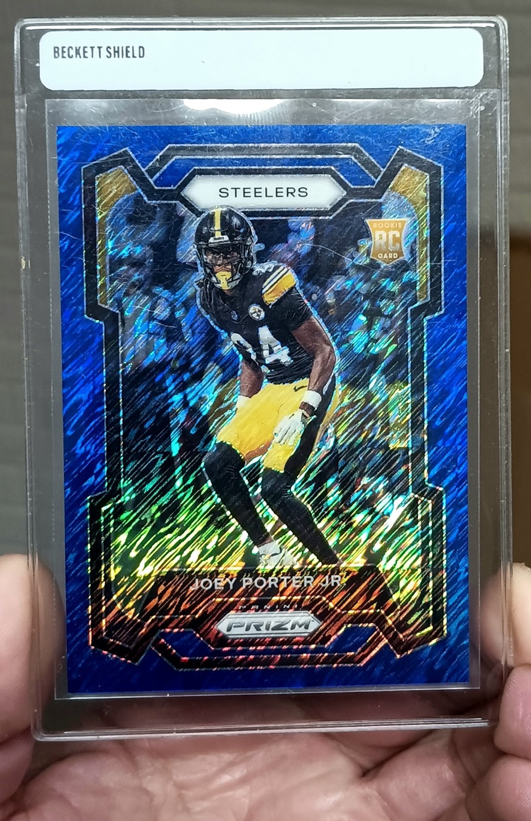 2023 Panini Prizm - Rookies Joey Porter Jr. #386 Blue Shimmer Prizm /25 (RC)