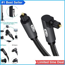 Toslink Optical Cable 6.6ft 2m 90 Degree 360 Rotating Male to Male S/PDIF Fiber