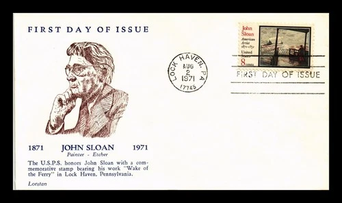 US COVER JOHN SLOAN AMERICAN ARTIST FIRST DAY ISSUE LORSTAN CACHET