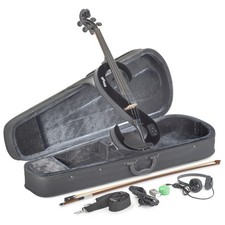 Stagg 4/4 S-Shape Electric Viola with Soft Case and Headphones EVA 4/4 BK Black
