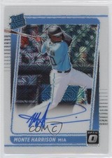 2021 Panini Donruss Optic White Mojo Prizm 54/99 Monte Harrison #RRS-MH Auto g0d