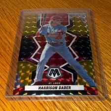 2022 Panini Mosaic Choice Black Gold Mosaic Prizm #80 - Harrison Bader /8