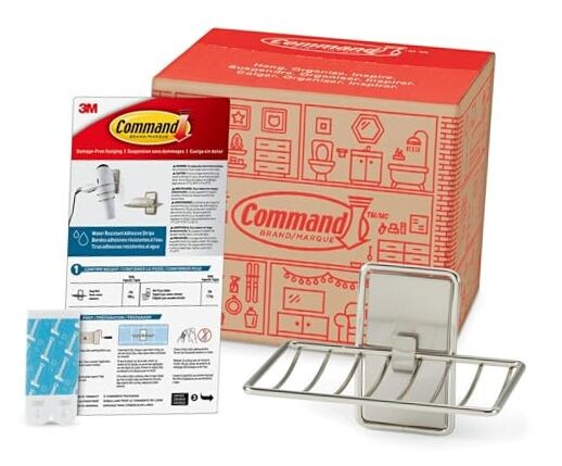 Damage-Free Hanging Soap Dish in Satin Nickel Finish