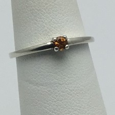 Sterling Silver Spessartine Garnet Ring Sz 6.5 Round 3mm Stackable Stuller