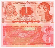 Honduras 1 Lempira 2016 Banknote | H&auml;uptling Lempira & Copan Ruinen, P-96, UNC