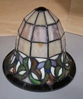 Vintage Tiffany Style Stained Slag Glass Bell Shape Lamp Shade