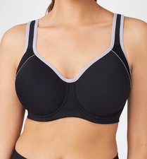 Wacoal Contour Spacer Size 34 DD Black Full Figure Underwire Sports Bra 853302