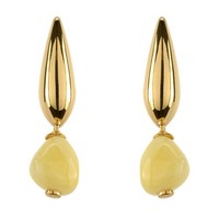 Cavill Bernsteinohrringe 3,8Ct Milky Bernstein Silber Vergoldet Damen