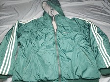 VTG 90s adidas Three Stripe Logo Reversible Full Zip Hooded Jacket XL Flaws