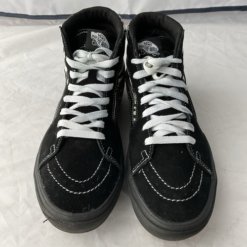 Vans Sk8-Hi ComfyCush 'Mixed Media Black Checkerboard & Zebra Mens 7/Womens 8.5 - Picture 2 of 8