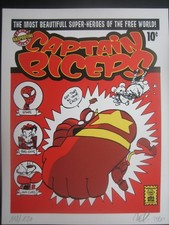 Ex-libris Zep Captain Biceps / Titeuf / N°118/120 & signé / Sérigraphie