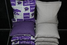 KANSAS STATE WILDCATS 8 CORNHOLE BEAN BAGS BAGGO TOSS GAME Top Quality Handmade 