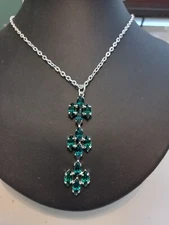 Statement Diamante Navette Drop Pendant