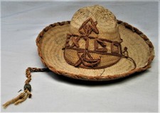 Vintage Small Straw Hat / Sombrero Souvenir from Mexico