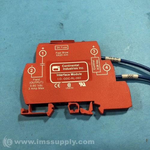 Continental Industries I.O.-ODC-RL-060 I/O Module 4-28VDC 5-60VDC 7626 - Picture 2 of 4
