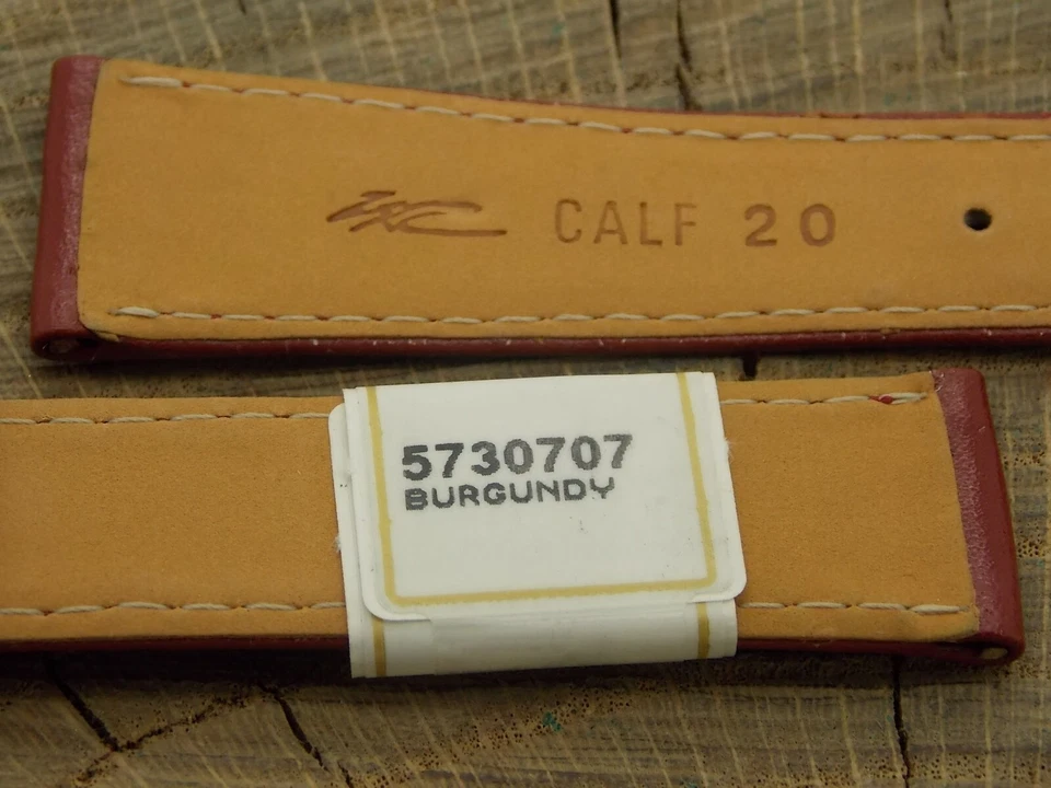 ZRC Vintage NOS Unused Burgundy Calf Watch Band w Silver Tone Buckle 20mm Mens - Image 4 of 4