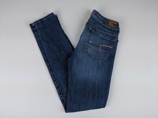 American Eagle Women's Jeans Size 2 Skinny Distressed Stretch Blue Denim